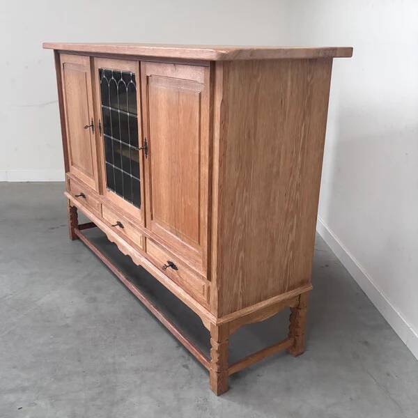 Solid oak sideboard by Henning Kjaernulf, Denmark 1960s