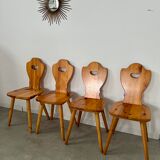 Lot 4 old farm chairs 60 vintage years