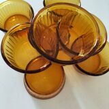 Set of 8 Duralex amber-colored ramekins