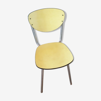 Chaise en formica jaune des années 50