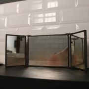 Antique barber triptych mirror, Art Nouveau, circa 1900