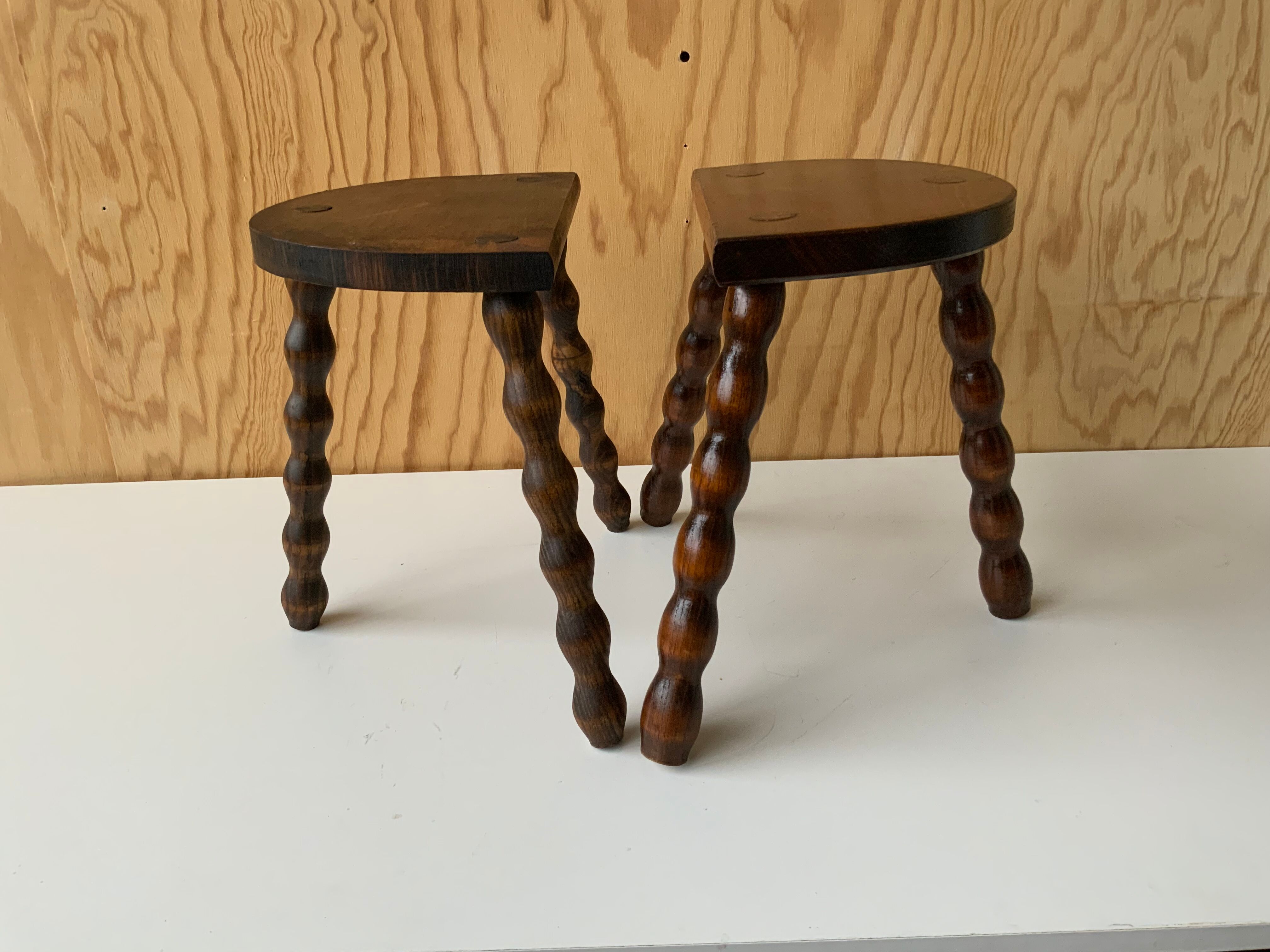 Duo of cowherd stools