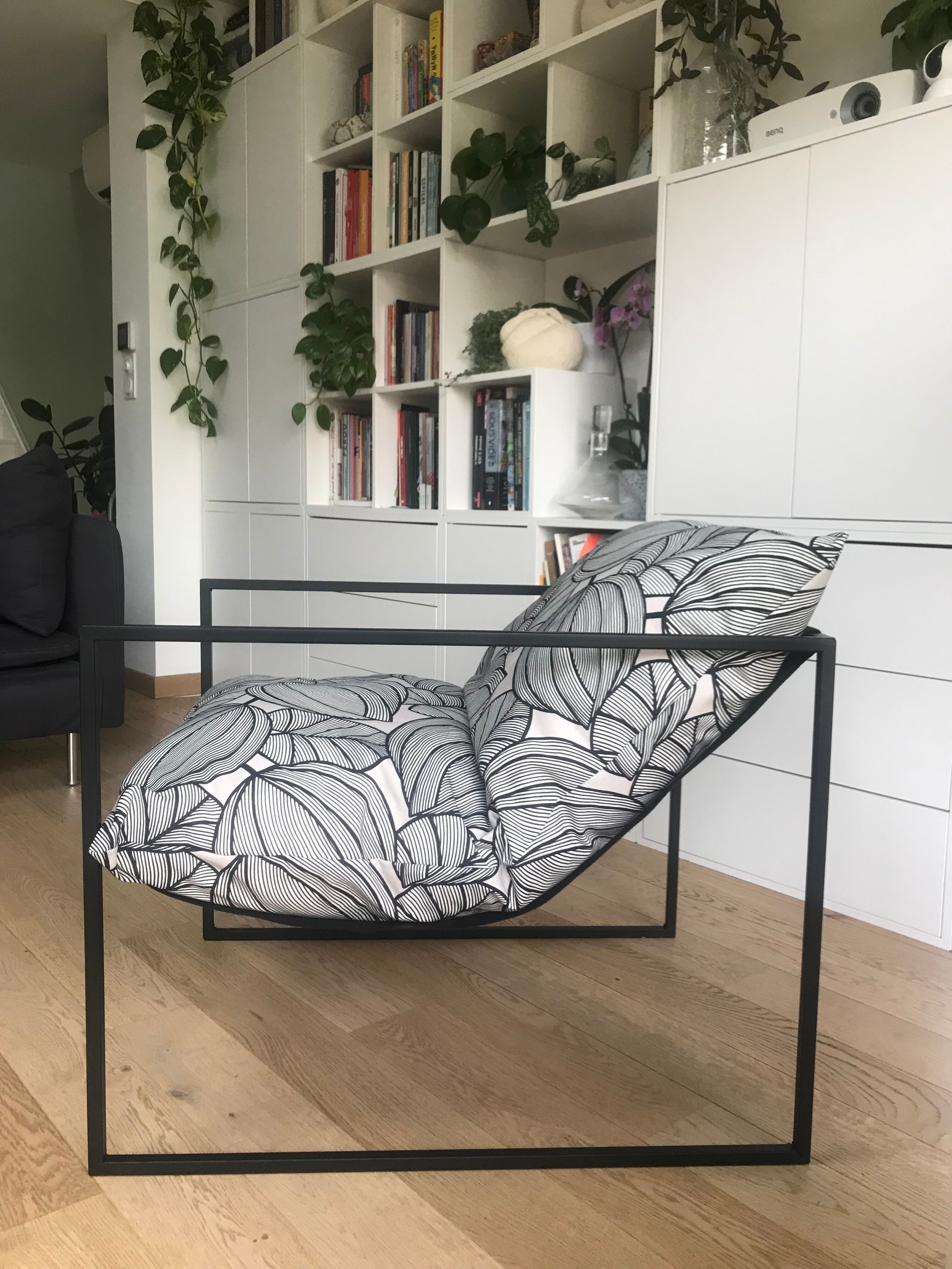 Fauteuil métal & tissu