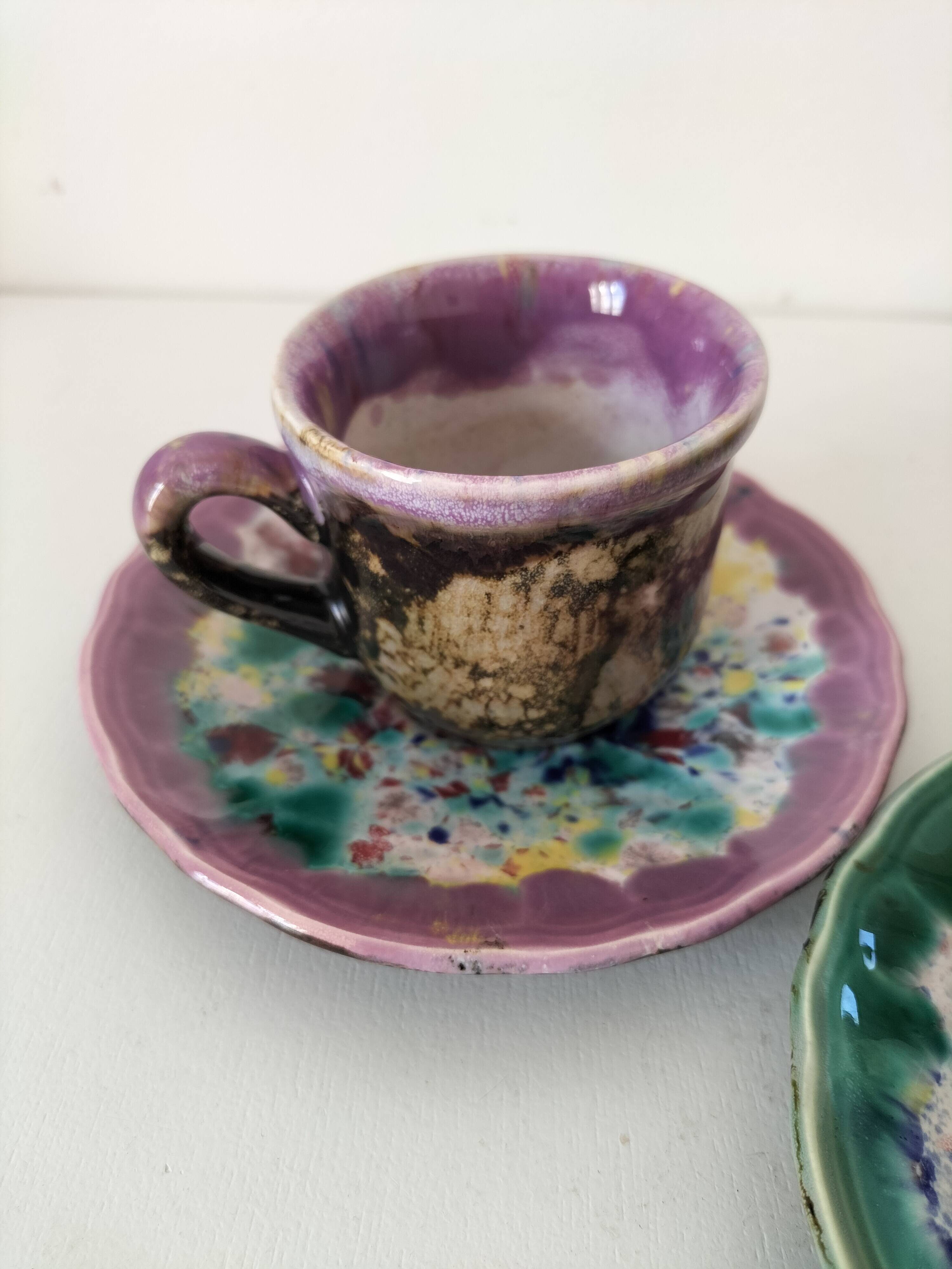 Gaston Gaubier ceramic cups and saucers