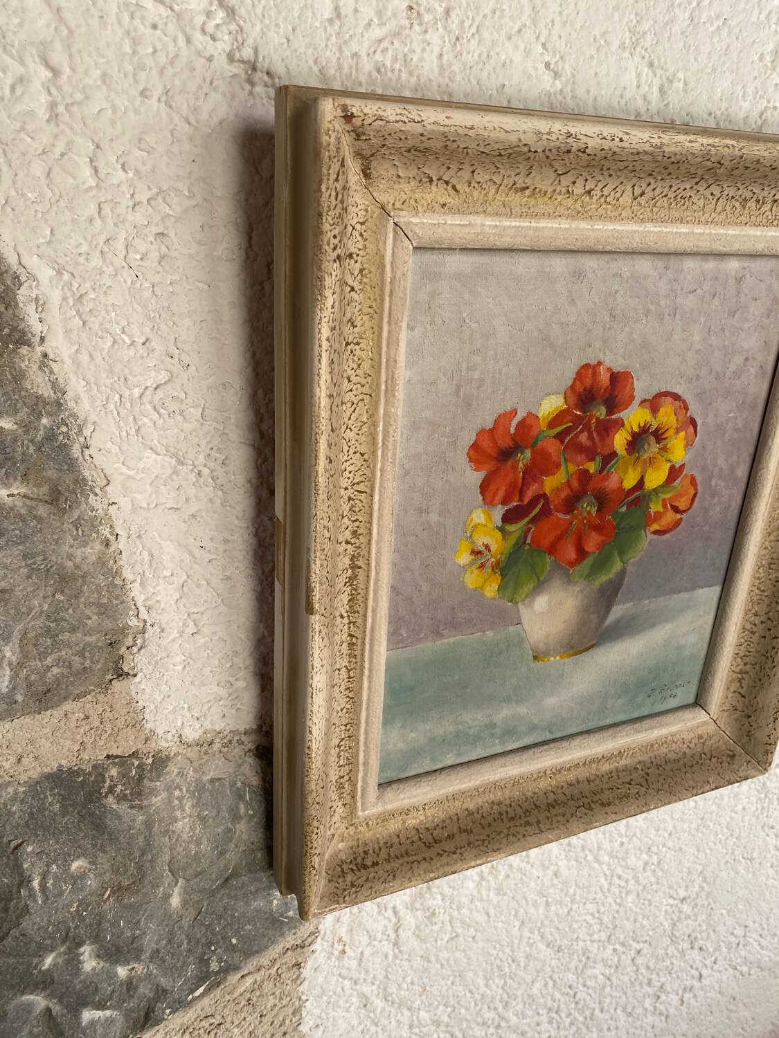 Old oil on canvas signed “Capucines”