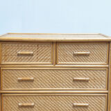 1970s bamboo and rattan cabinet