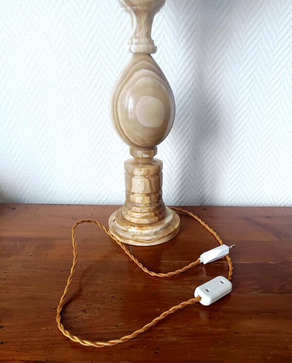Grande lampe oeuf onyx et opaline 60 cm
