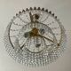 Hot air balloon chandelier in brass and crystal pendants