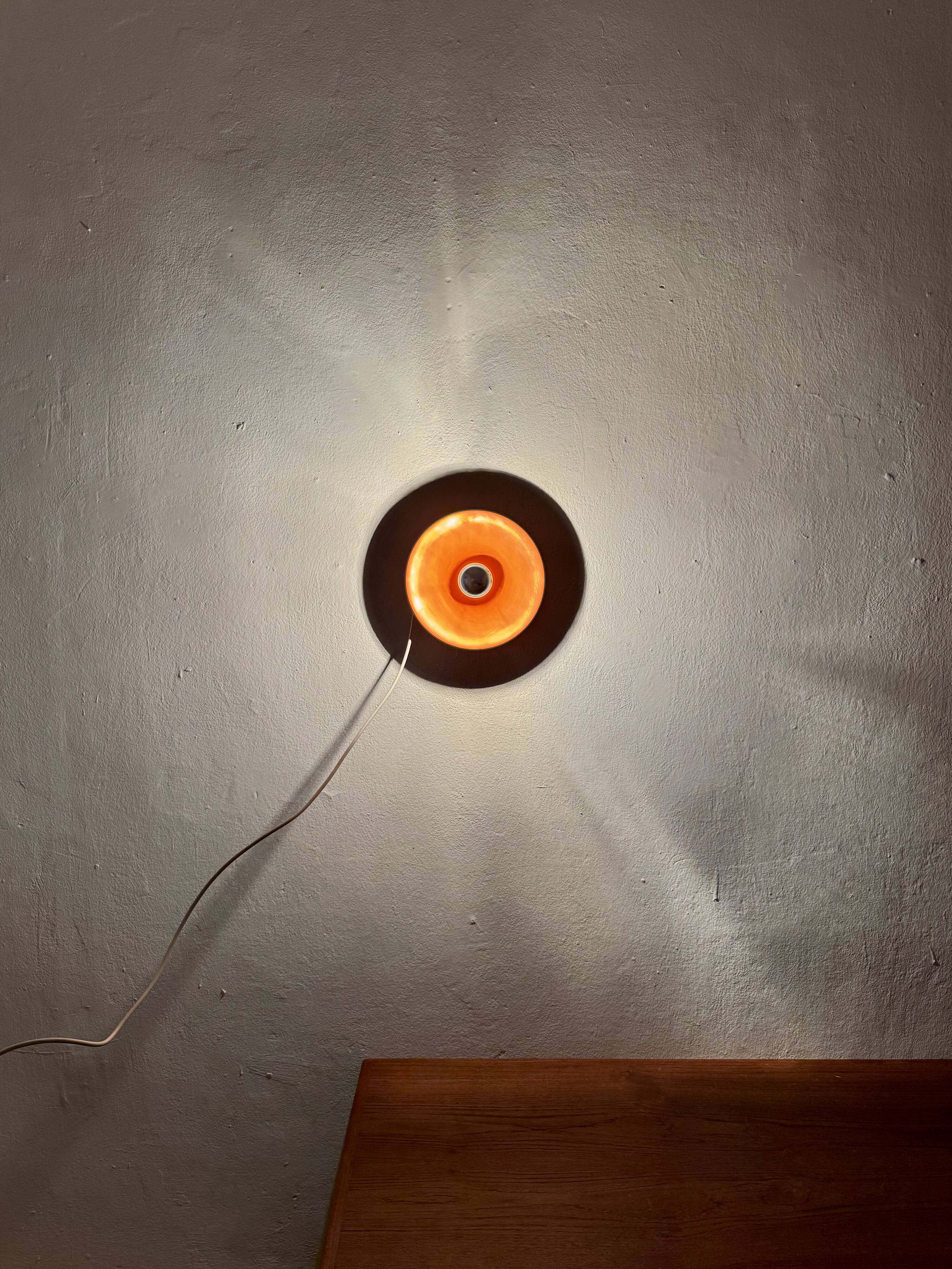 Orange 1970s Ufo Wall or Ceiling Lamp from Staff