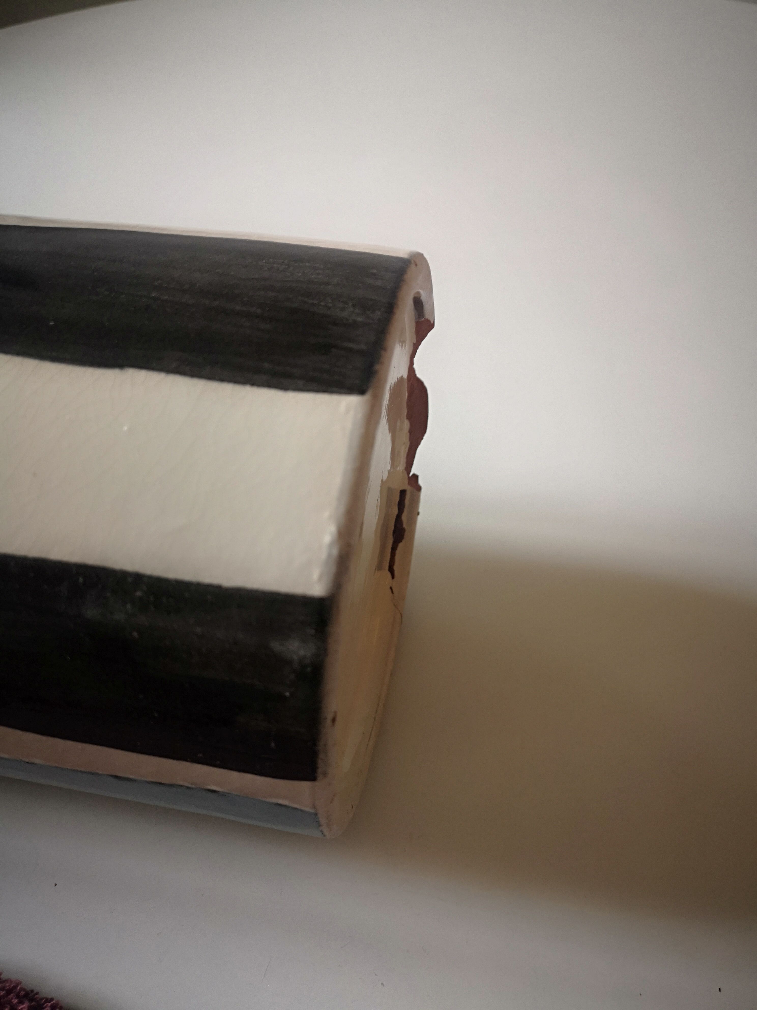 Handmade glazed ceramic vase, graphic design