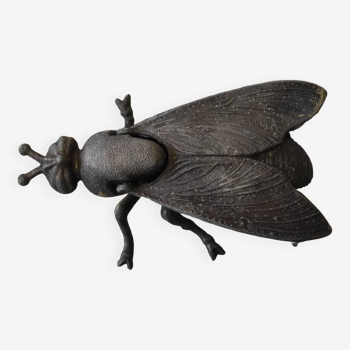Old solid brass ashtray in the shape of a fly