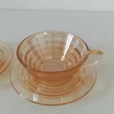 Iridescent cups and saucers