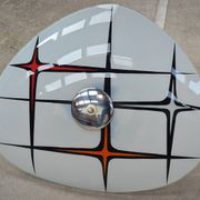 Modernist Czechoslovakian Zukov pendant light, geometric pattern, 1960