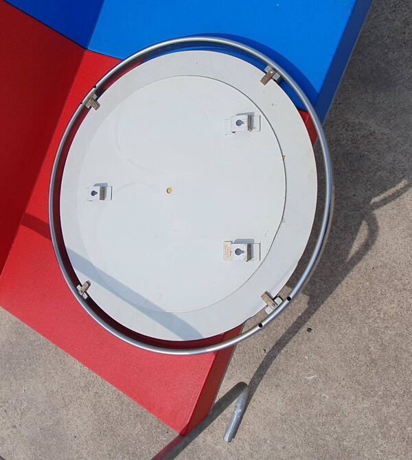 Miroir rond vintage en aluminium Egon Hillebrand, ø 53 cm, années 1960, Allemagne