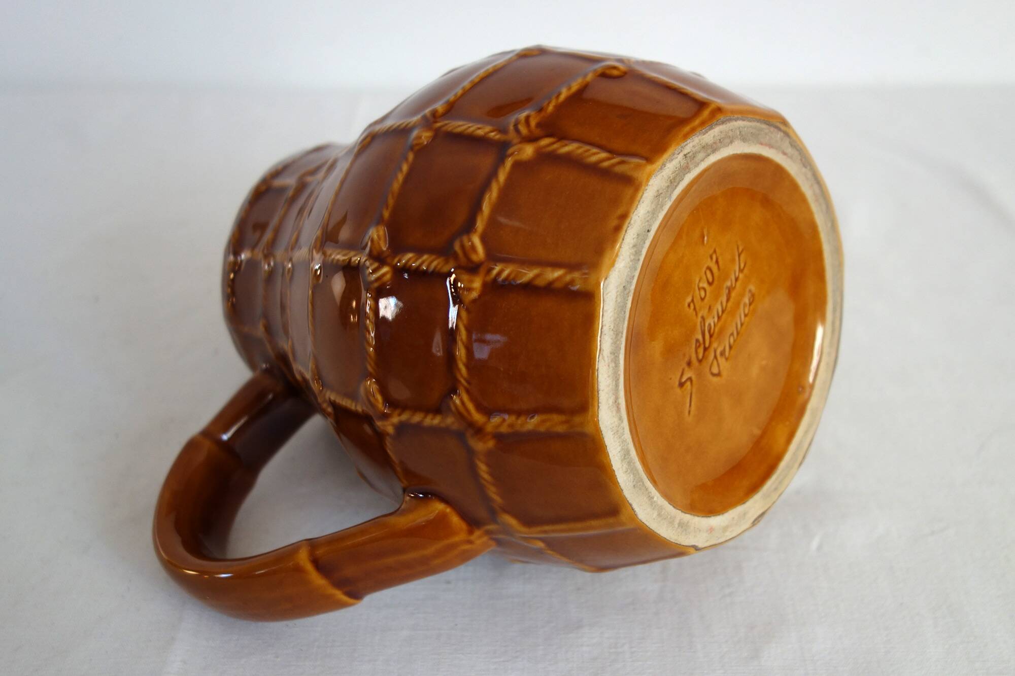 Saint Clément pitcher, rope pattern, vintage 1950s