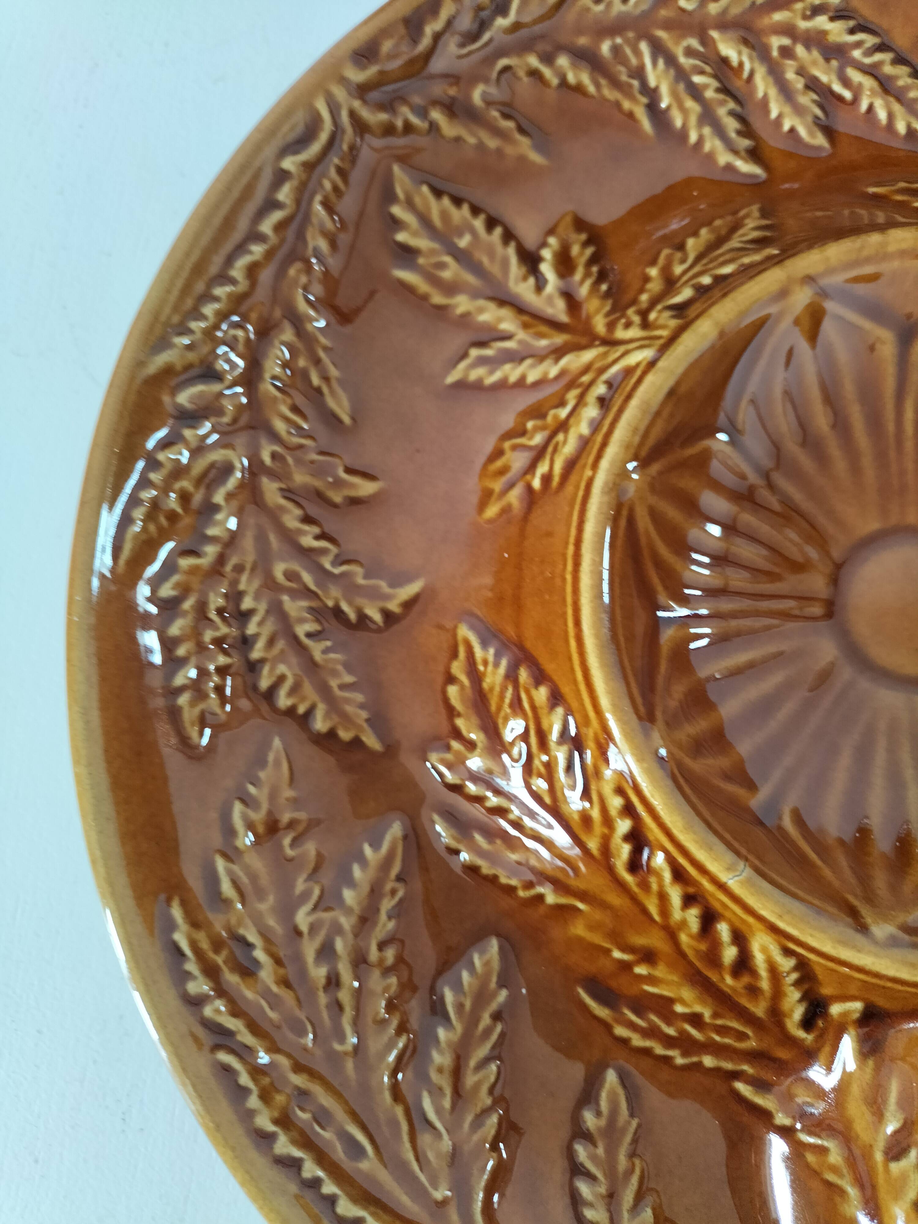 Trio of vintage Sela Portugal barbotine plates from the 60s