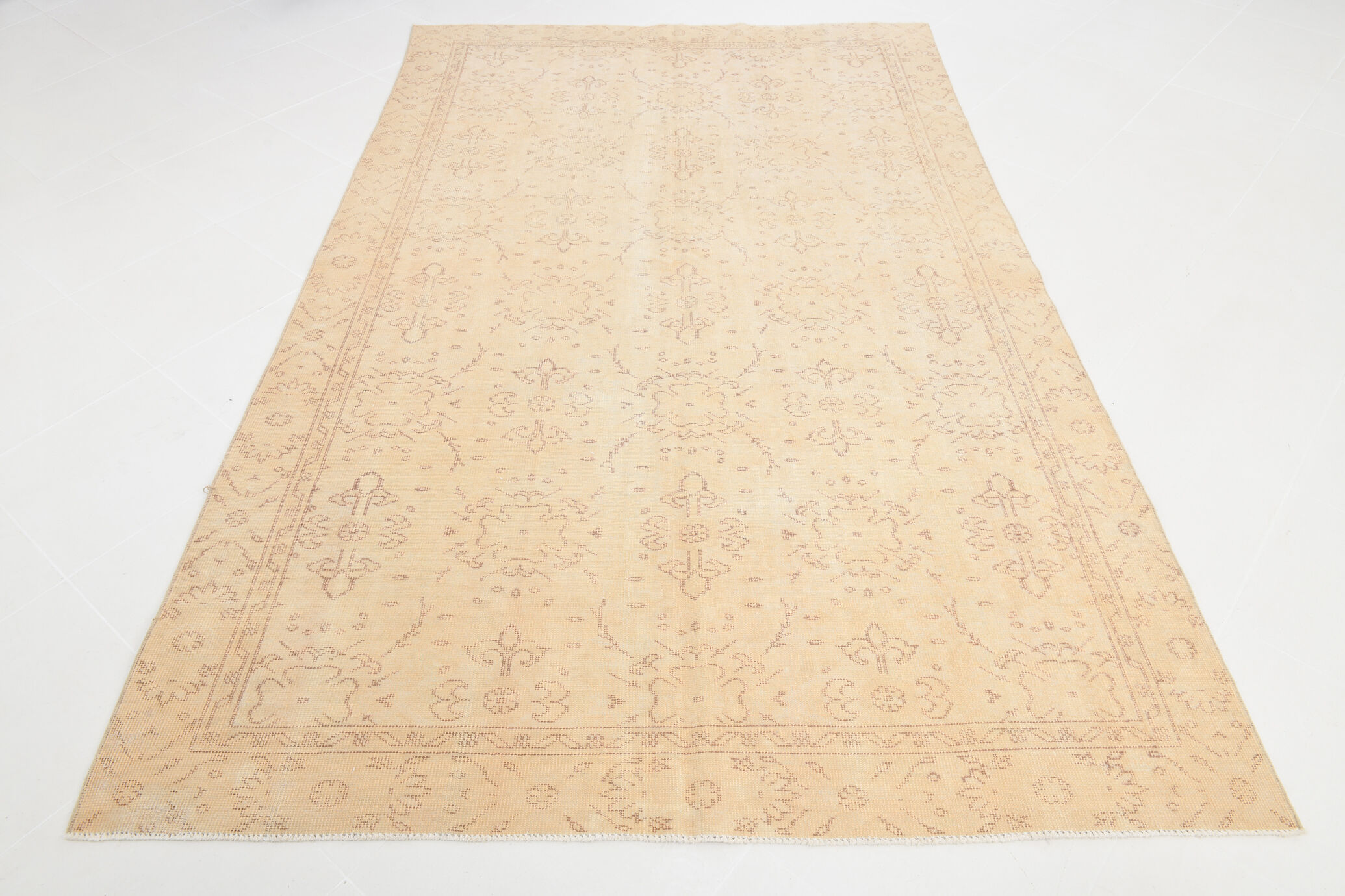 6x9 Beige & Brown Handmade Turkish Rug 285x178Cm