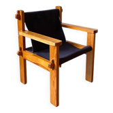 Fauteuil enfant en pin et toile