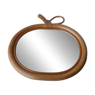 Miroir pomme rotin