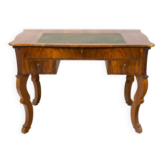 Restored Biedermeier Walnut Writing Desk, Revived Polish, Czech, 1830s