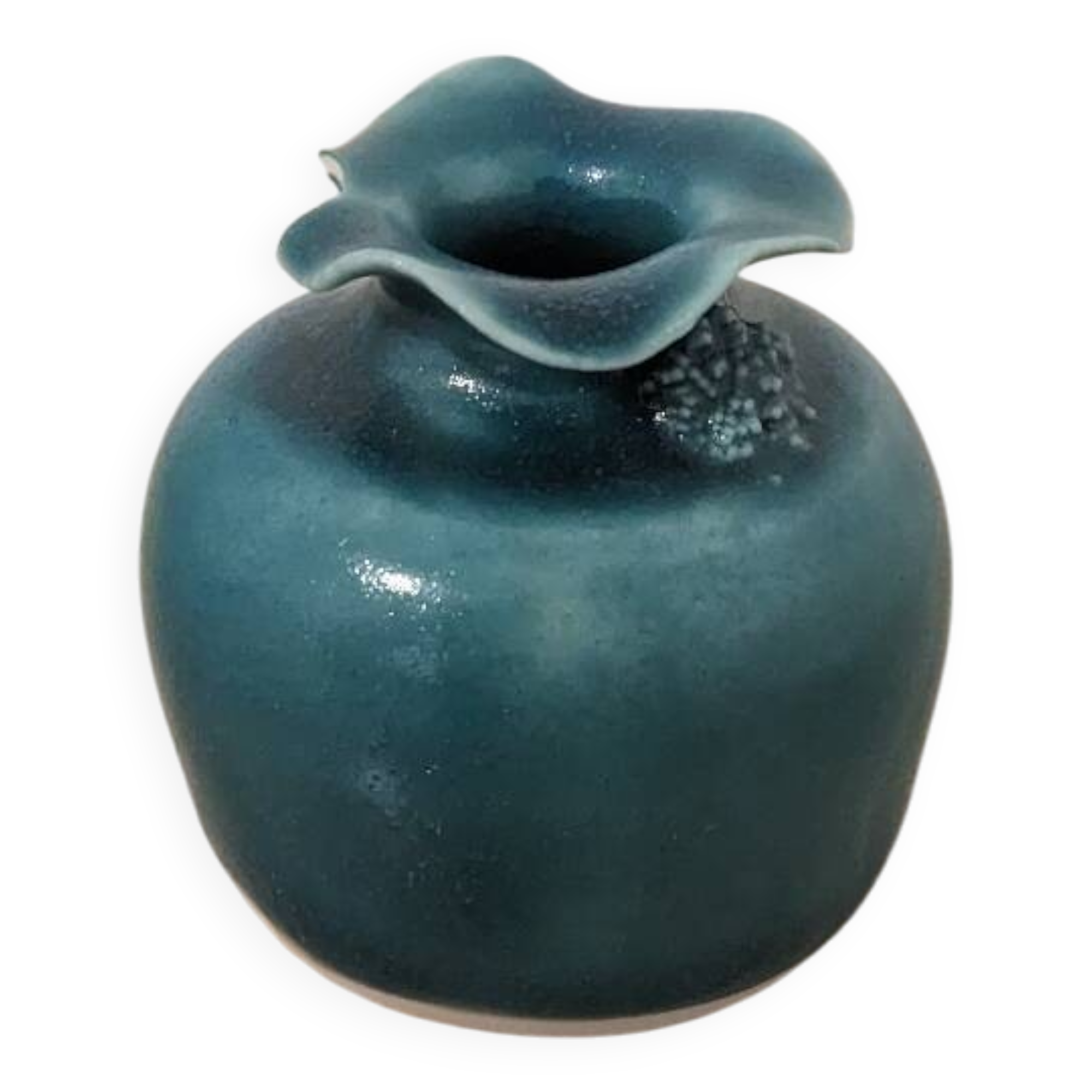 Small handmade turquoise pottery.