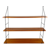 Étagère murale vintage avec trois étagères en placage de teck