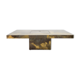 Isabelle and Richard Faure's unique patinated oxidized brass coffee table 1970