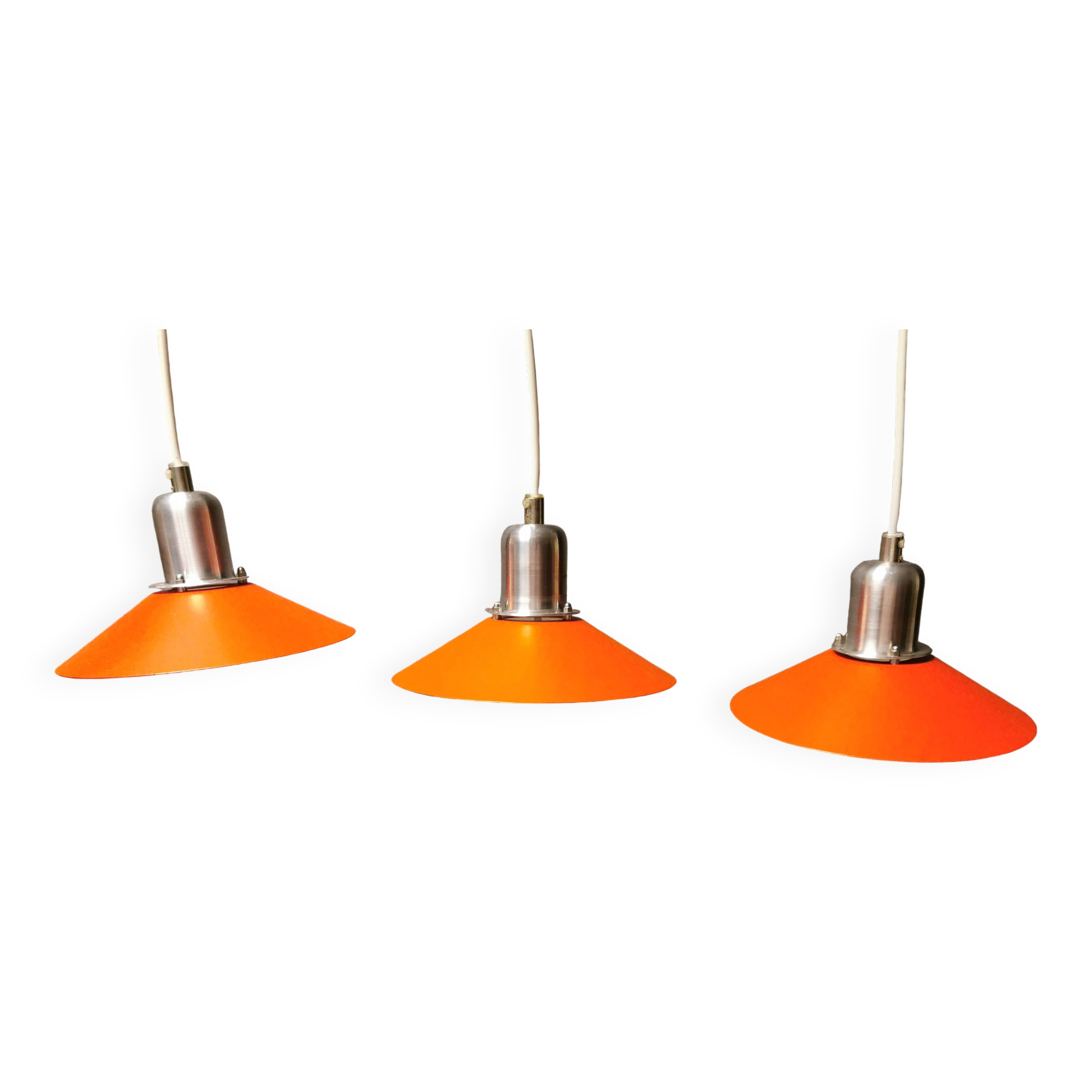 Three beautifully refurbished Tip-Top 2 hanging lamps, estimated 1990s.