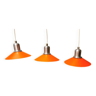 Three beautifully refurbished Tip-Top 2 hanging lamps, estimated 1990s.
