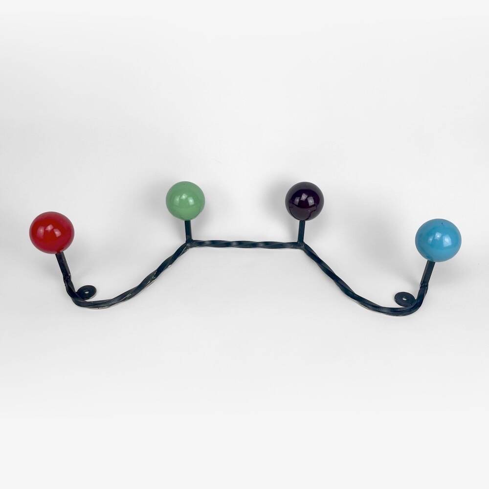 Ball and wrought iron coat racks from the 50s/60s