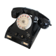 Téléphone en bakélite noir années 50