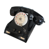 Téléphone en bakélite noir années 50