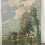 Lake landscape signed 1943