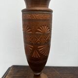Turned and carved wooden vase, mid-20th century