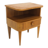 Elm bedside table, Swedish Modern, Sweden, 1940