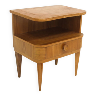 Table de chevet en orme, Swedish Modern, Suède, 1940