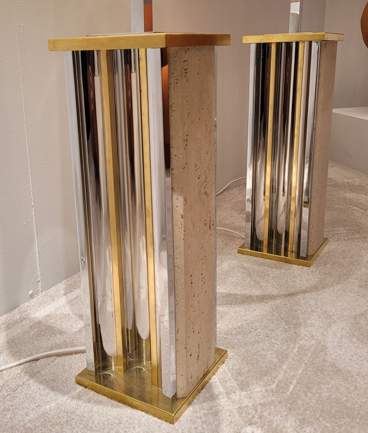 Pair of Gaetano Sciolari lamps circa 1970
