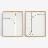 Pair of giclee prints, abstract wall art set of two, 50x70cm