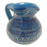 Handmade Rimini Blue Lacquered Ceramic Jug by Aldo Londi for Bitossi, Italy