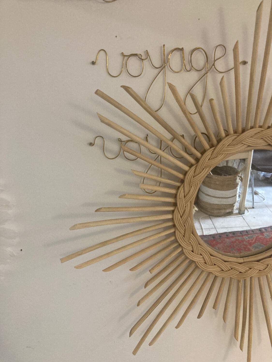 Rattan mirror