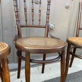 Lot de 4 chaises bistrot café bois courbé dépareillées