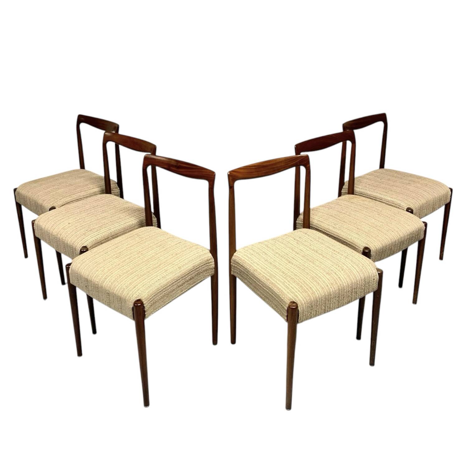 6x Palisander Dining Chairs by Lübke