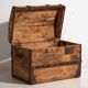 Large antique washed wooden trunk (c.1900) #66
