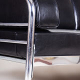 Hynek gottwald black sofa made in 1930s czechia reupholstered