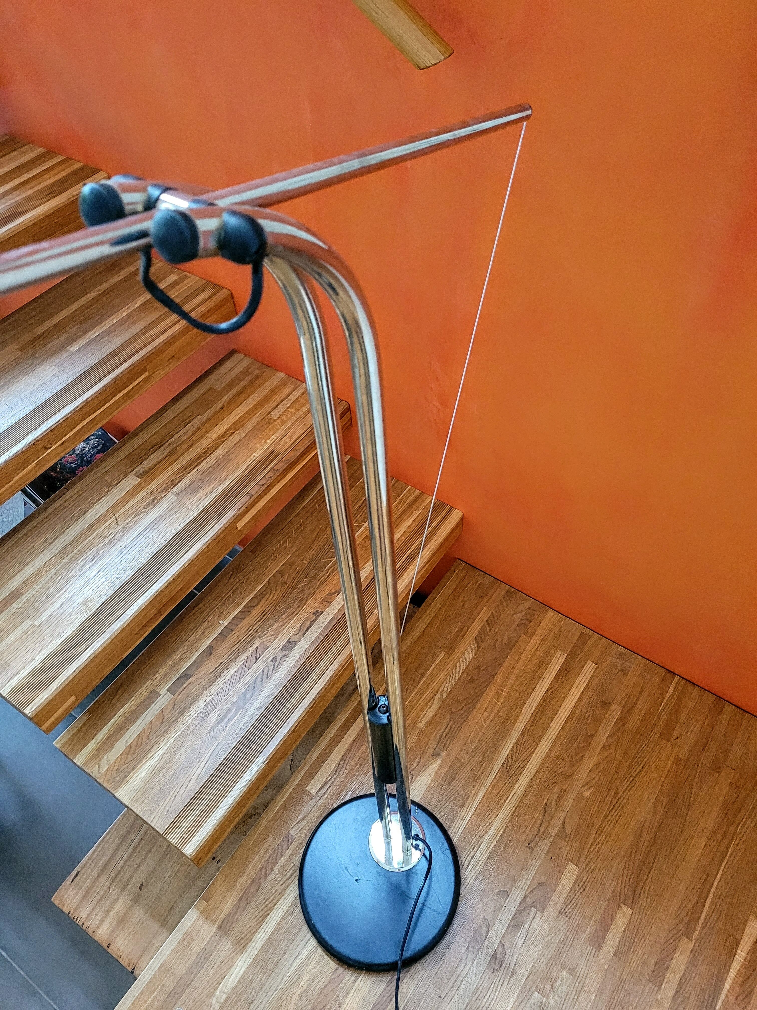 Chrome floor lamp against weight 70s