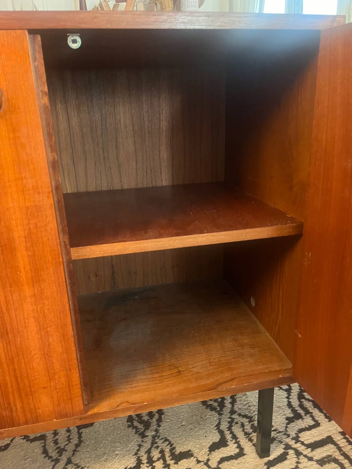 Scandinavian teak furniture with 2 doors