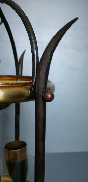 Lantern cage cylinder two fires medieval style - 1940s / 1950s