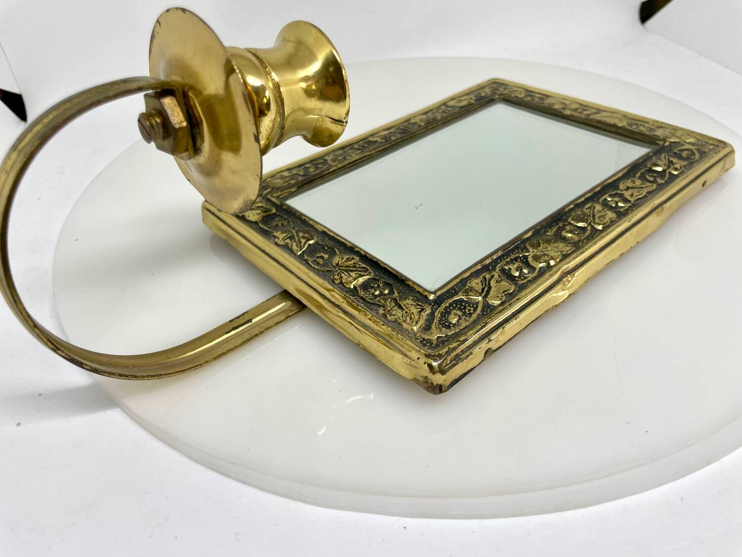 Vintage  Brass Wall mirrored Candle Sconce