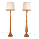 Paire de lampadaires en bois tourné style Art Deco, France, milieu XXe