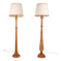 Paire de lampadaires en bois tourné style Art Deco, France, milieu XXe